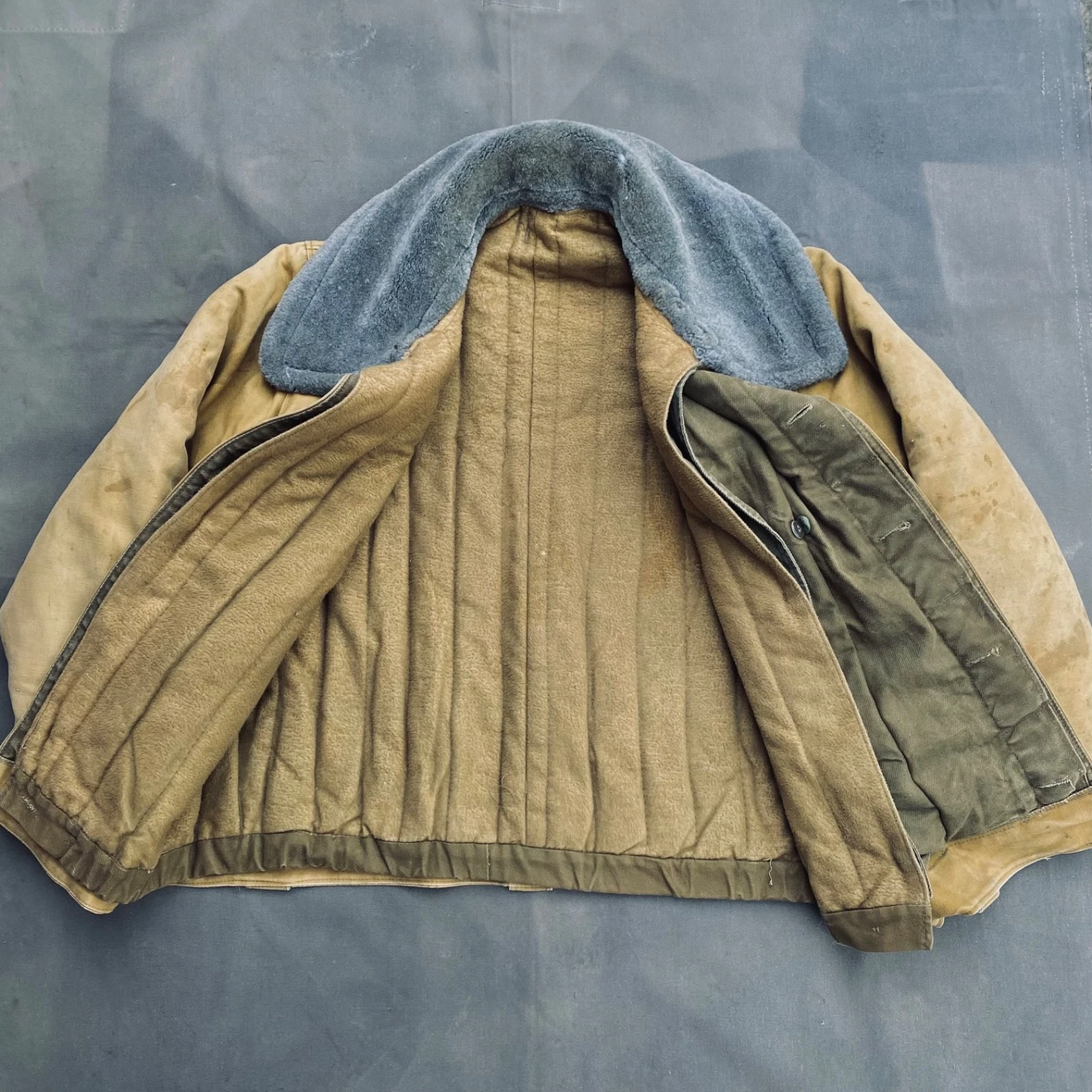 Vintage rare 80s ussr siviet army military tanker winter fufaika jacket  image 3
