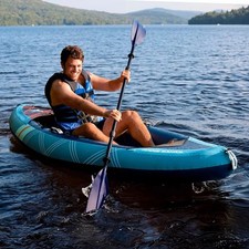 Eddie Bauer 10ft Inflatable Kayak Sit In Drop Adjustable Seat and Electric Pump