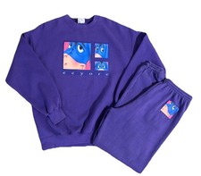 Vintage Disney Eeyore Winnie The Pooh Sweatsuit Set Size L Top, M Pant USA 90s