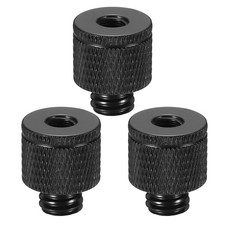 Tripod Screw Adapter Camera Screw Mount M6 Female to 3/8" Male Black 3Pcs
