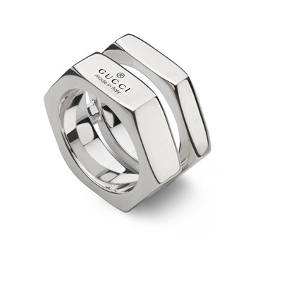 Gucci Trademark Ring in Bolzenform YBC796390001 Ring Silber Damen Größe 14