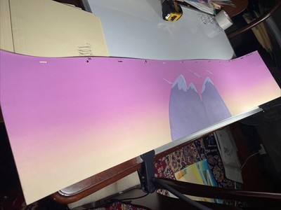 Animation cel BACKGROUNDS production art PANORAMIC vintage cartoon Disney X2