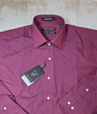 Forsyth Of Canada Dress Shirt Mens 16 34/35 Red Non Iron Tailored Fit Cotton