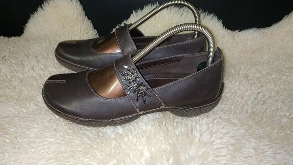 Women Clarks Heels Brown 38 #7BAF