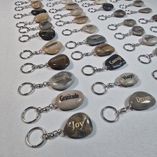 46 PCS Inspirational Stones Key Chains Faith Joy Courage Hop Peace Wholesale Lot