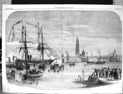 Alte 1858 Schiffe Braut Tour Ankunft Prinz Prinzessin Friedrich Wilhelm viktorianisch