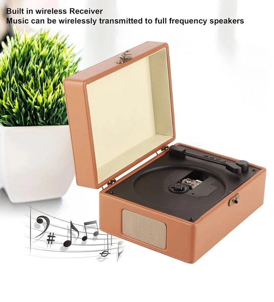 Vintage Leather Retro Suitcase Multi Function CD Player Desktop Bluetooth 5.0 - Image 2 of 4