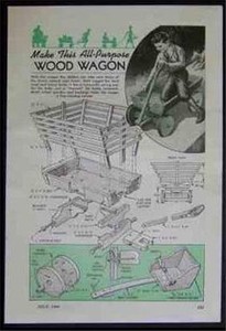 Wooden Coaster Wagon 1944 HowTo build PLANS w/Baby Seat
