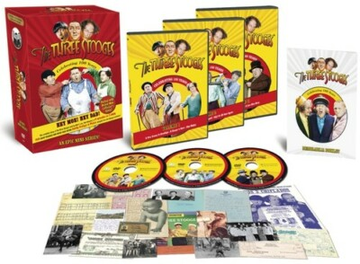 #ad #ad THE THREE STOOGES Hey Moe Hey Dad Celebrating 100 Years 3 DVD Box Set LTD NIB $17.99