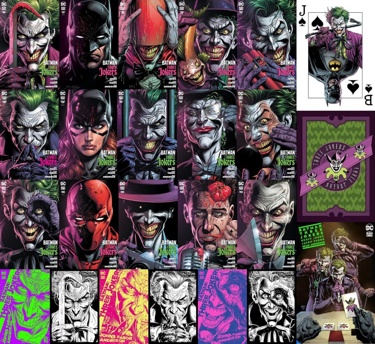 BATMAN Three 3 JOKERS ALL 17 Variants 7 Ratios Fabok PREMIUM HC