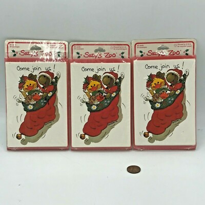 30 Vintage Suzy's Zoo Come Join Us Invitations Event Party Christmas Holiday 