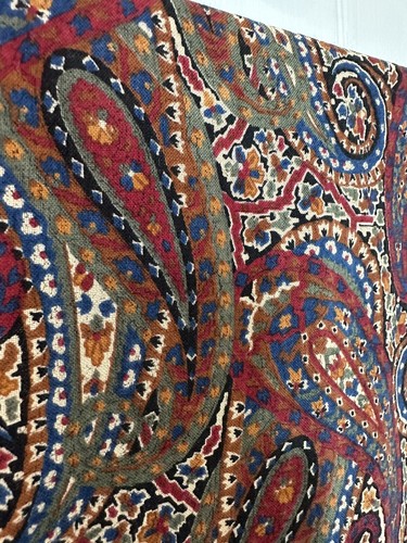 Men’s Unisex Liberty Wool Paisley Scarf Dapper Dandy Fringe Vtg - Picture 11 of 14