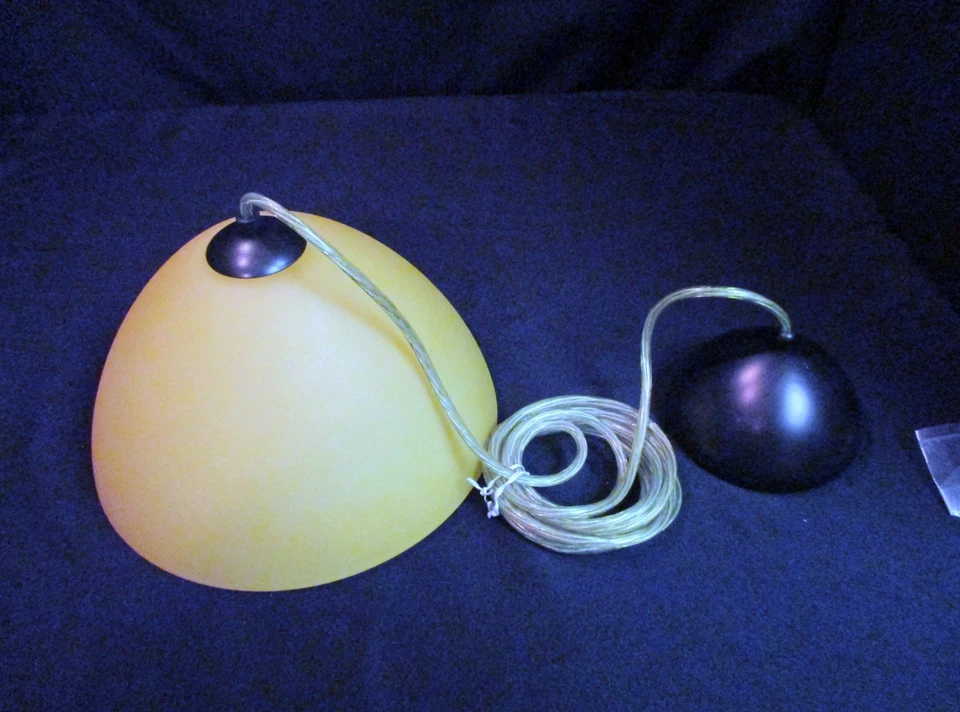 Colgante en forma de campana de 1 luz Besa Lighting pantalla de vidrio amarillo T1EC100-BR NUEVO EN CAJA Foto 3 de 4