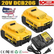 2Pack for Dewalt DCB205 20V MAX 6.0Ah Compact Power Tool Battery DCB112 Charger
