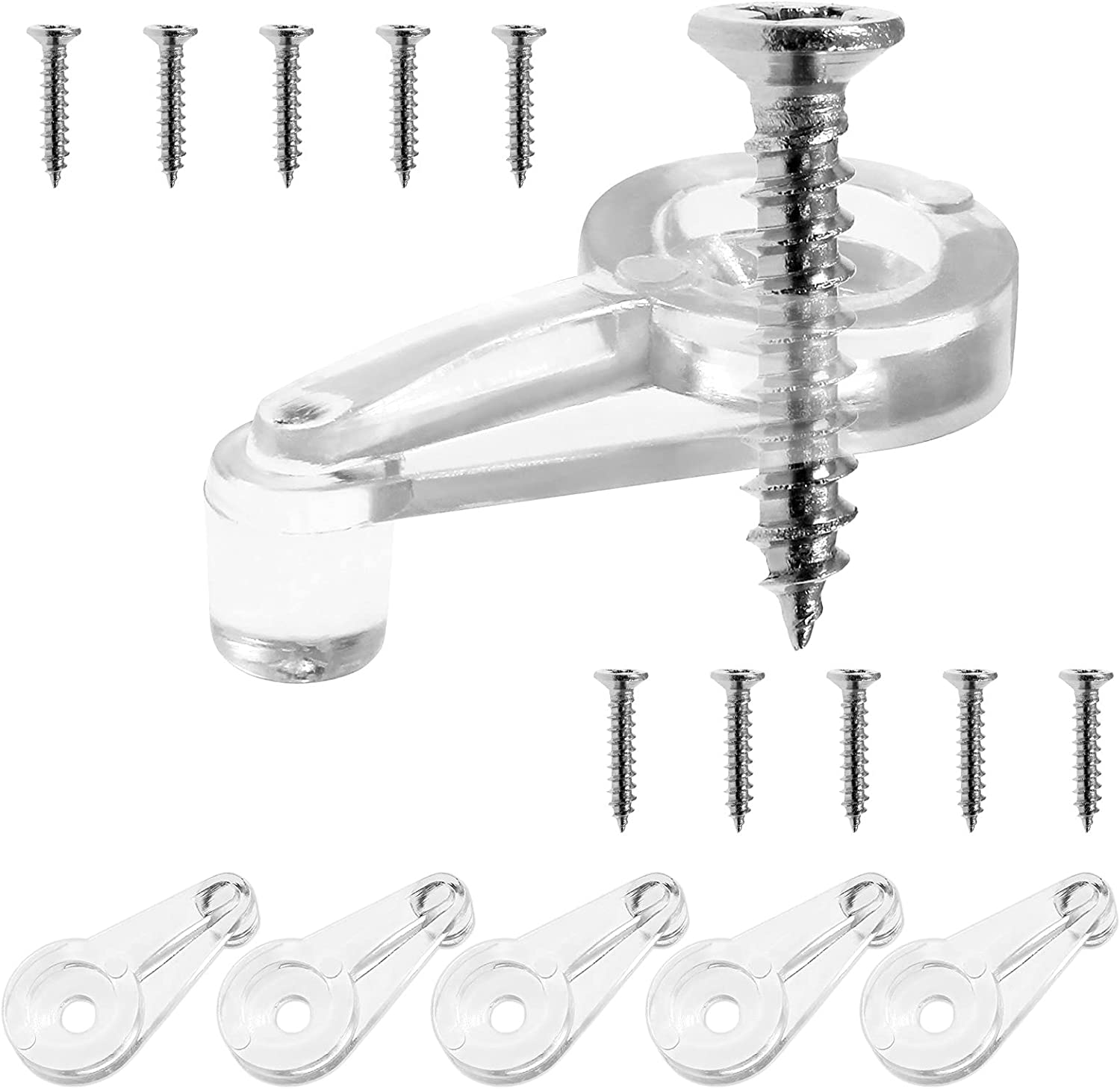 Cionyce 50 Pcs Glass Retainer Clips Kit with Screw, 4Mm Glass Door