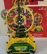 HALLMARK KEEPSAKE  ORNAMENT 100 YEARS OF FUN CRAYOLA CRAYONS music box ornament 