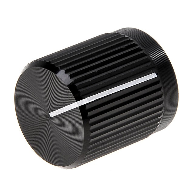 4 Pcs Aluminium Alloy φ15x16mm 18T Insert Type Guitar Knobs Knob Black