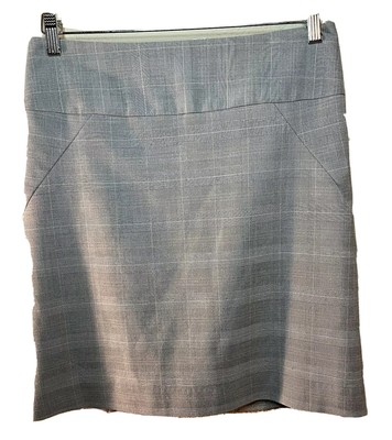 Pencil Gray Plaid Skirt Business Casual 