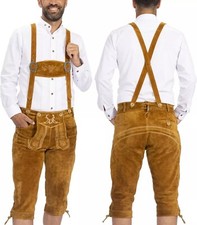 Bavaria Trachten Lederhosen Mens Size 32 Medium Tan Leather Octoberfest