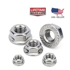 Serrated Hex Flange Lock Nuts A2 Stainless Steel M3 M4 M6 M8 M10 M12 DIN 6923