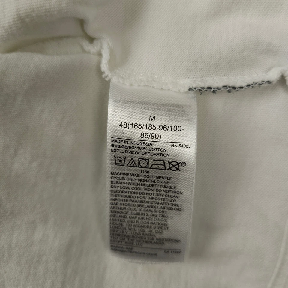 Gap x Disney 衬衫男式中号白色米奇图形标志圆领 T 恤成人 — 第 4/4 张图片