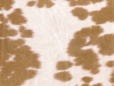 Suede Cow Print MOCHA Fabric / 54" Wide / Sold by the Yard