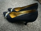 St. John Womens High Heel Pump Navy Sequin Gold Silver Tone Accent Size 7B — photo 5