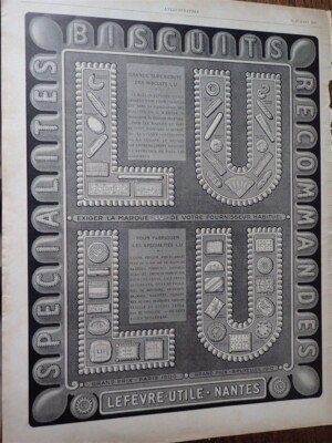 LU Keks NANTES + LA CORNUE + VERNEY CARRON Reklame Papier ILLUSTRATION 1927
