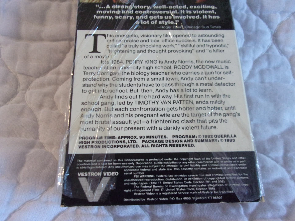 CLASS OF 1984 VHS VESTRON VIDEO 80'S MICHAEL J. FOX RODDY MCDOWALL PERRY KING - Image 3 of 4