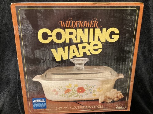 CORNING WARE WILDFLOWER 2QT COVERED CASSEROLE NEW IN BOX NEW OLD STOCK A-2-B