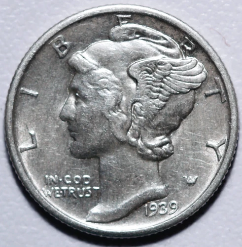 1939-D MERCURY DIME - AU UNC- With A TOUCH OF CARTWHEELING MINT LUSTER!