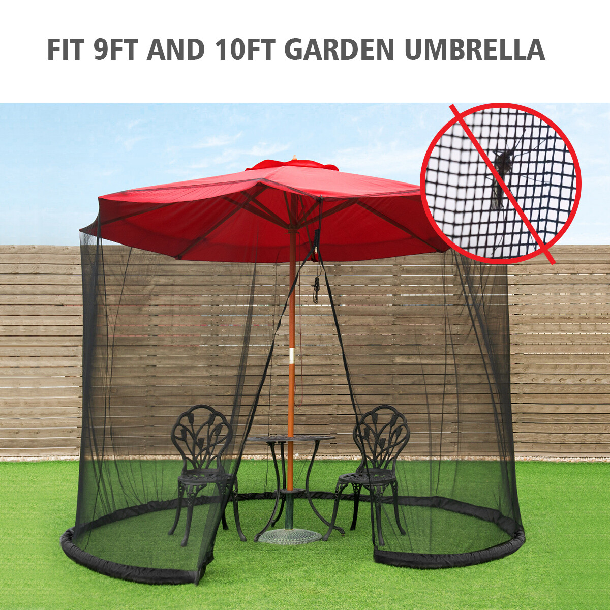 Tangkula 9 10ft Patio Umbrella Screen Umbrella With Mosquito Net Camping Tents Outdoor Patio Netting Canopy Mesh Umbrellas