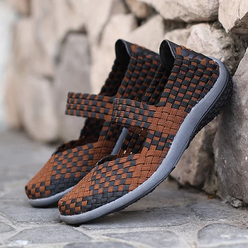 Damen-Slipper Wanderschuhe gewebt elastisch Mary Jane flach leicht modisch - Bild 36 von 36