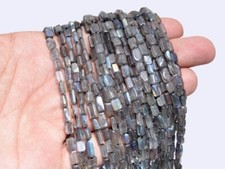 2 Strand Flash Labradorite Smooth Rectangle Gemstone Loose Beads For Jewerly 12"