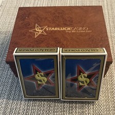 Starluck Casino 2 Deck Gemaco Plastic Coated Playing Cards In Box Poker Cards