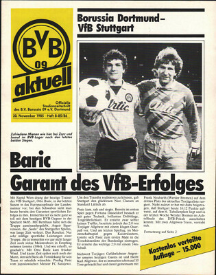 BL 85/86 Borussia Dortmund v VfB Stuttgart, 20.11.1985 Eike Immel + Michael Zorc