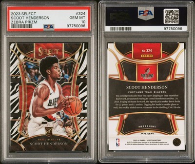 2023-24 Panini Select Scoot Henderson RC Mezzanine #324 Zebra 