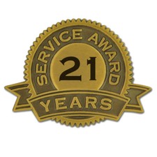 PinMart's 21 Years of Service Award Lapel Pin