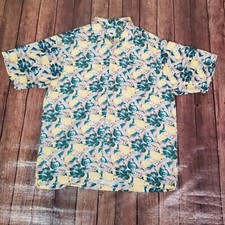 Original Island Sport Mens Shirt Blue Size L Large Button Down Short Sleeve