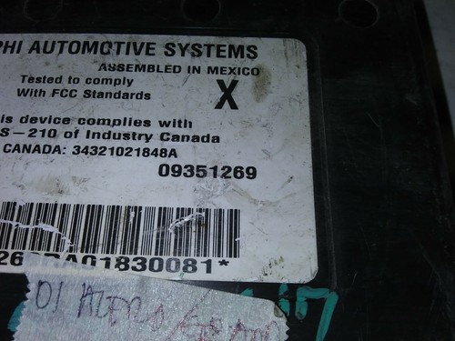 09351269 bcm body control module 2001 Pontiac Grand Am or Alero - Picture 2 of 4