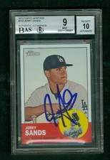 Jerry Sands Autographed 2012 Topps Heritage Card #310 Beckett 9 MINT Auto 10