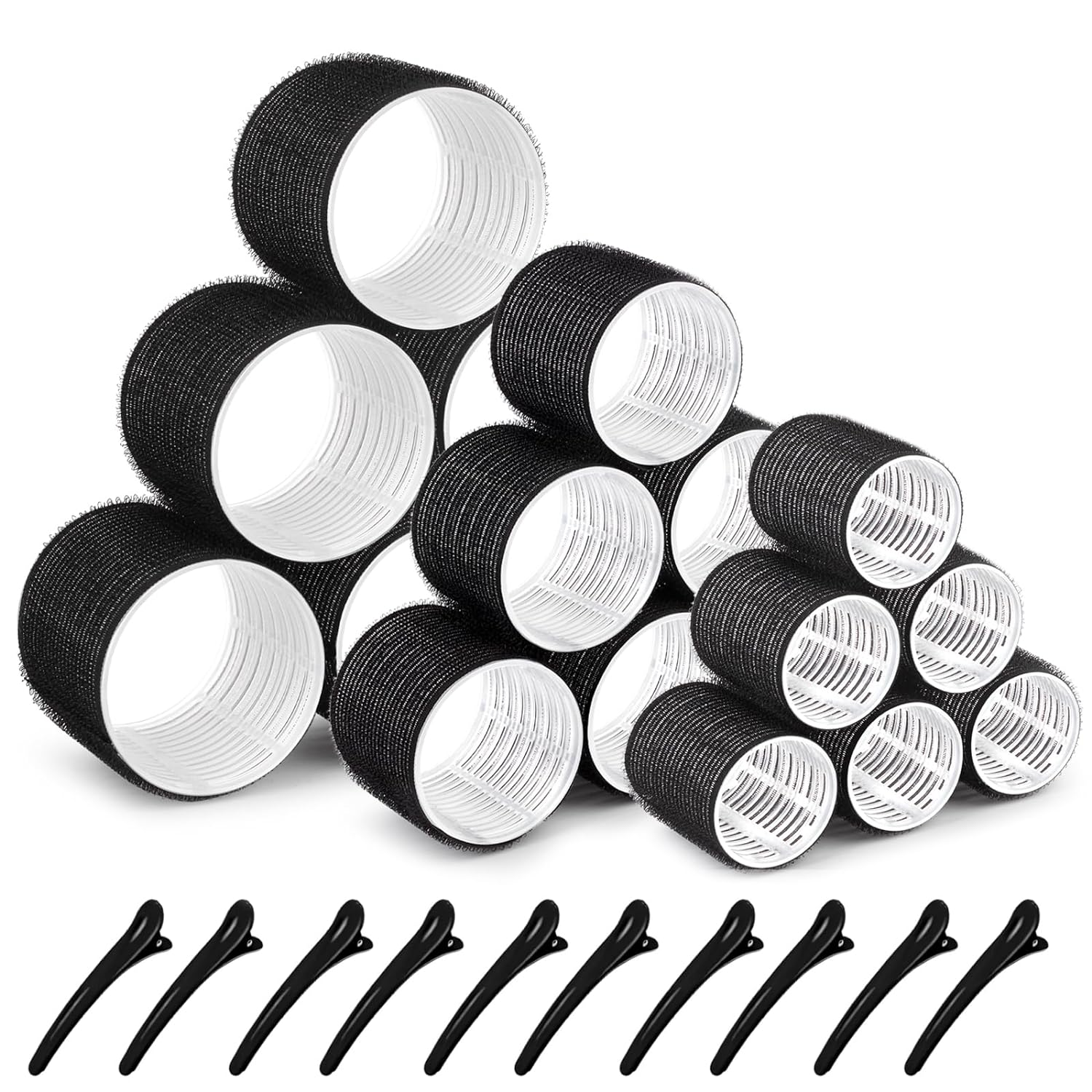 Self grip hair roller set,Hair roller set 18 pcs,Heatless hair curlers