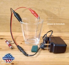 Colloidal Silver Generator, 99.99 Pure 12 gauge Alligator Clip Model With Glass