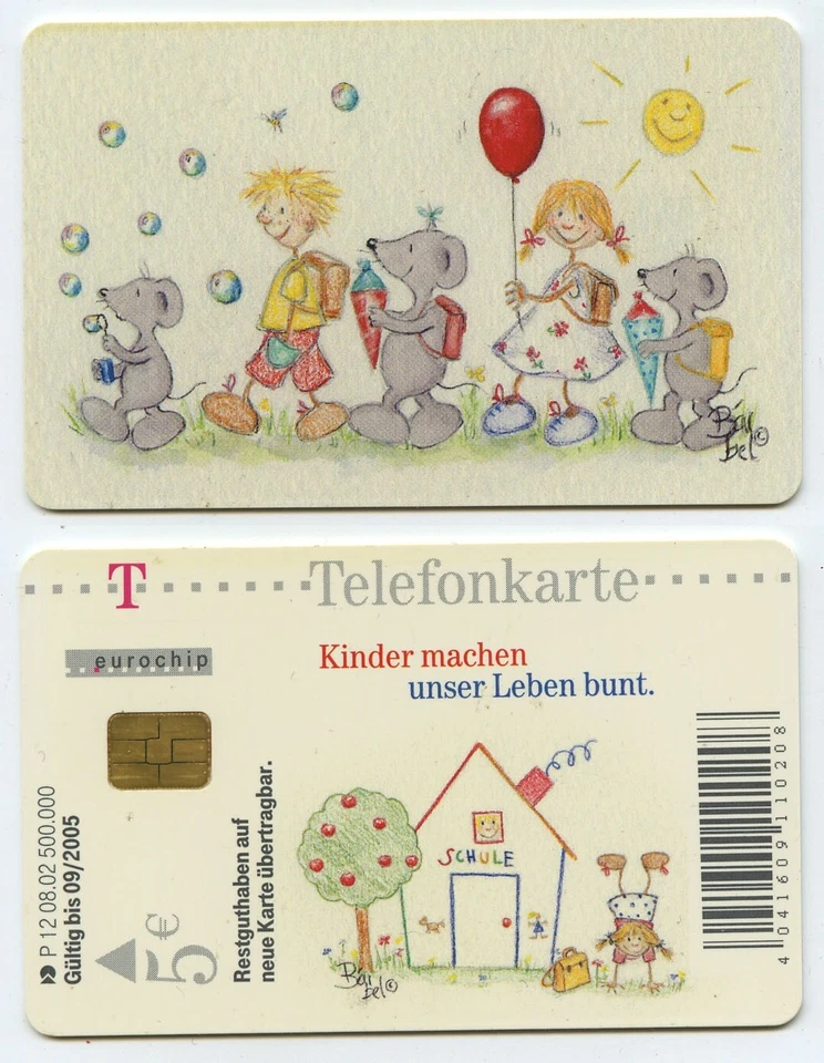 118824 - Schulkinder, Parade mit Mäusen - alte Telefonkarte - Bild 1 von 1