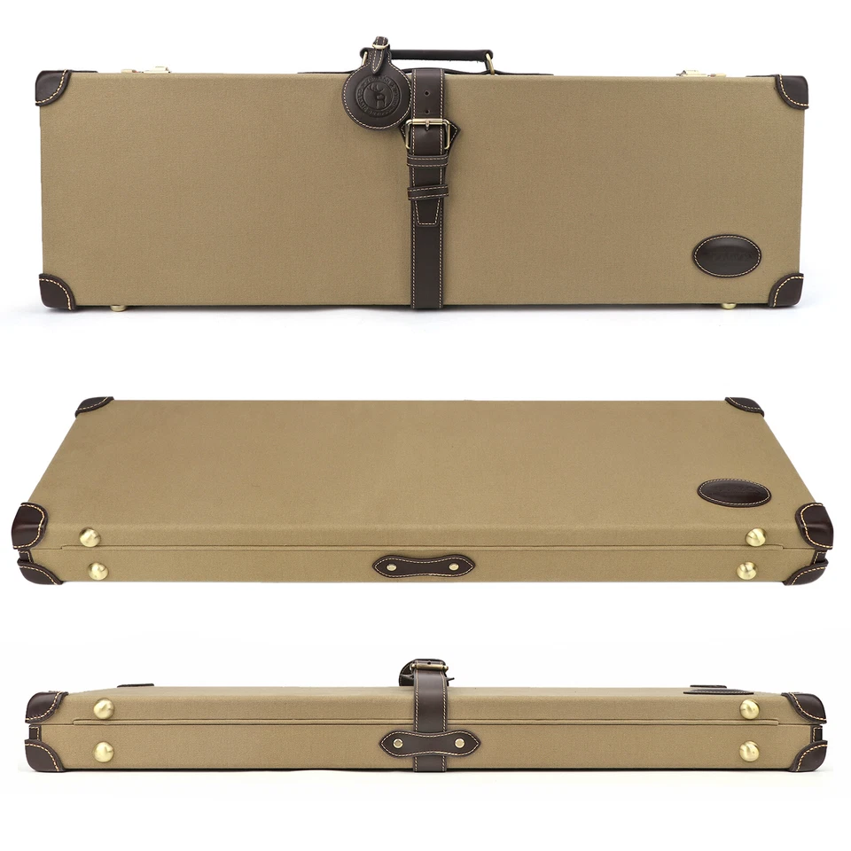 Tourbon Gun Hard Case Shotgun Safe Box Takedown Gun Carry Storage Canvas/Leather - Image 3 of 4