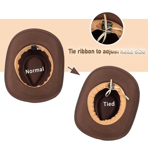 Western Damen Cowgirl-Hut mittelgroß braun-runde Schnalle Gürtel Dekor Träne - Bild 2 von 7