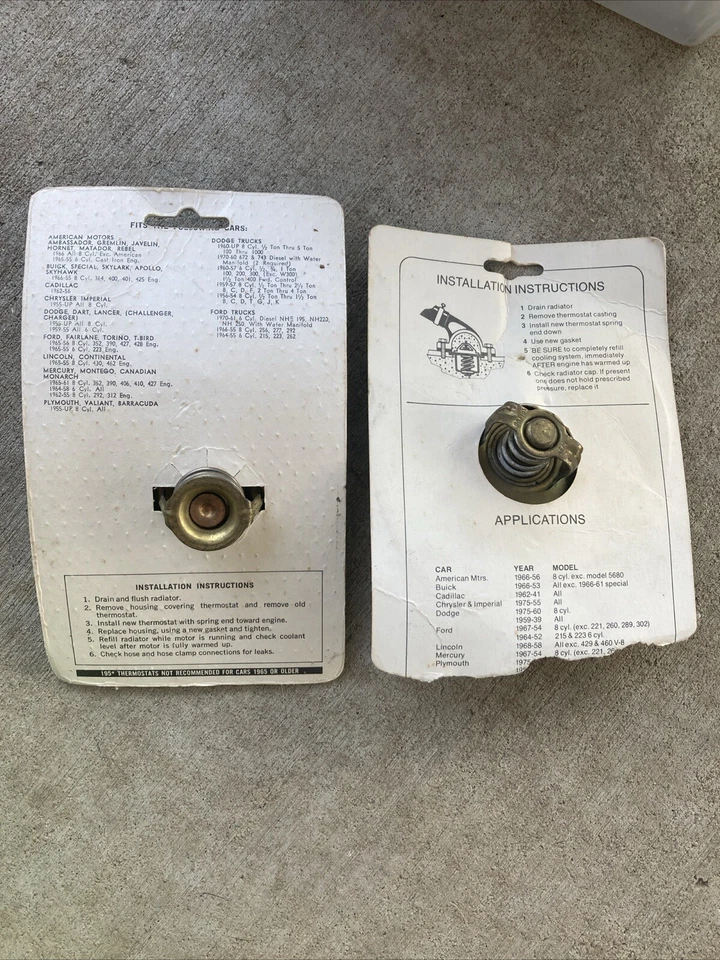 Lote 2 Termostatos Automotrices Vintage Marcas Carol & Rex Años 50-70 Nuevo de Lote Antiguo Foto 2 de 2