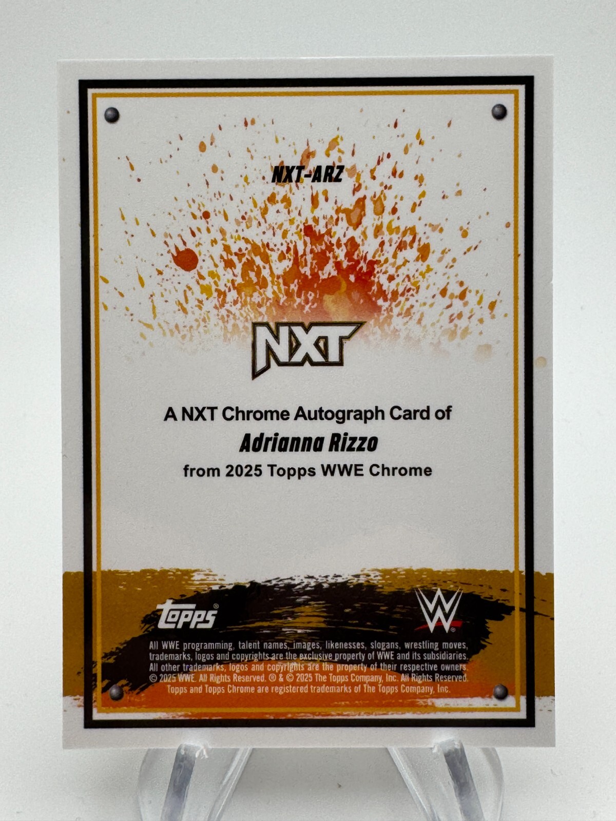 2025 Topps Chrome WWE ADRIANNA RIZZO Geometric NXT Chrome Auto #NXTARZ