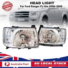 Pair Head Lights Lamps LH + RH Fits For 2006~2009 Ford Ranger PJ Ute Chrome