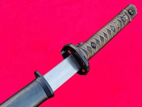 Vintage Army Nco Sword Blade Samurai Katana 95 Style Edge Signed Carbon Steel Ed - Imagen 1 de 16